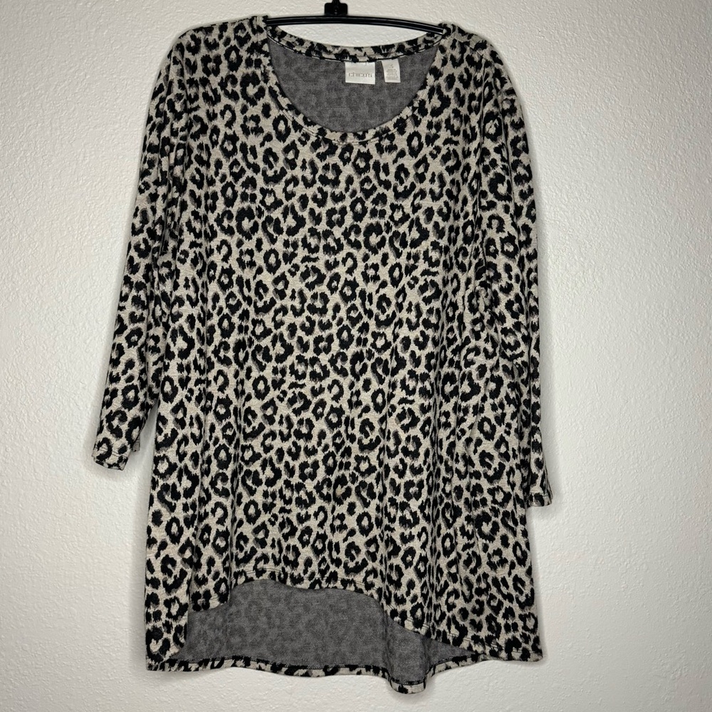 Chico’s Effortless Neveah Animal Print Top.